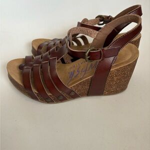 Blowfish Malibu humble wedge cork brown sandal size 7.5
